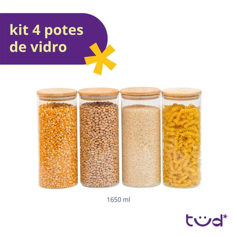 KIT 4 POTES HERMETICOS